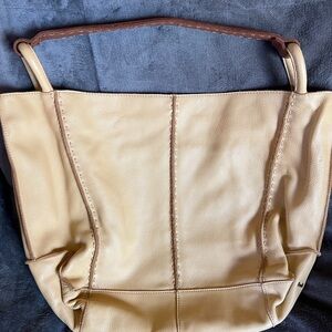 The Sak Cream and Brown Tote Bag